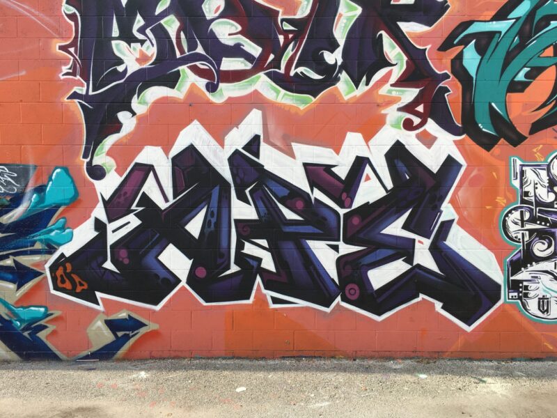 Wildstyle burner graffiti by GORE on North Figueroa Street, Los Angeles, 2016