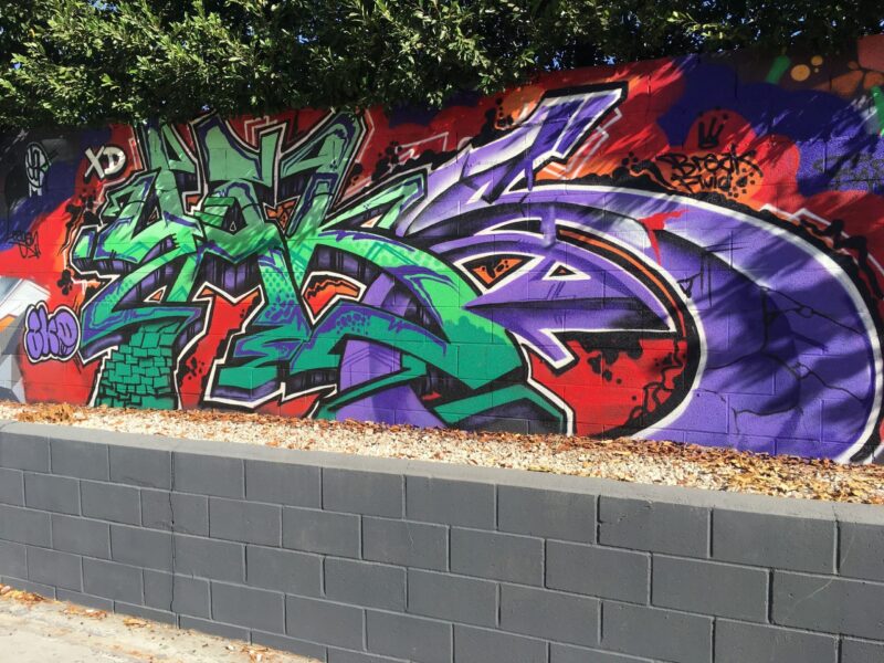 Wildstyle graffiti burner by BREAKS and SMID on South Pasadena Avenue, Pasadena, 2016