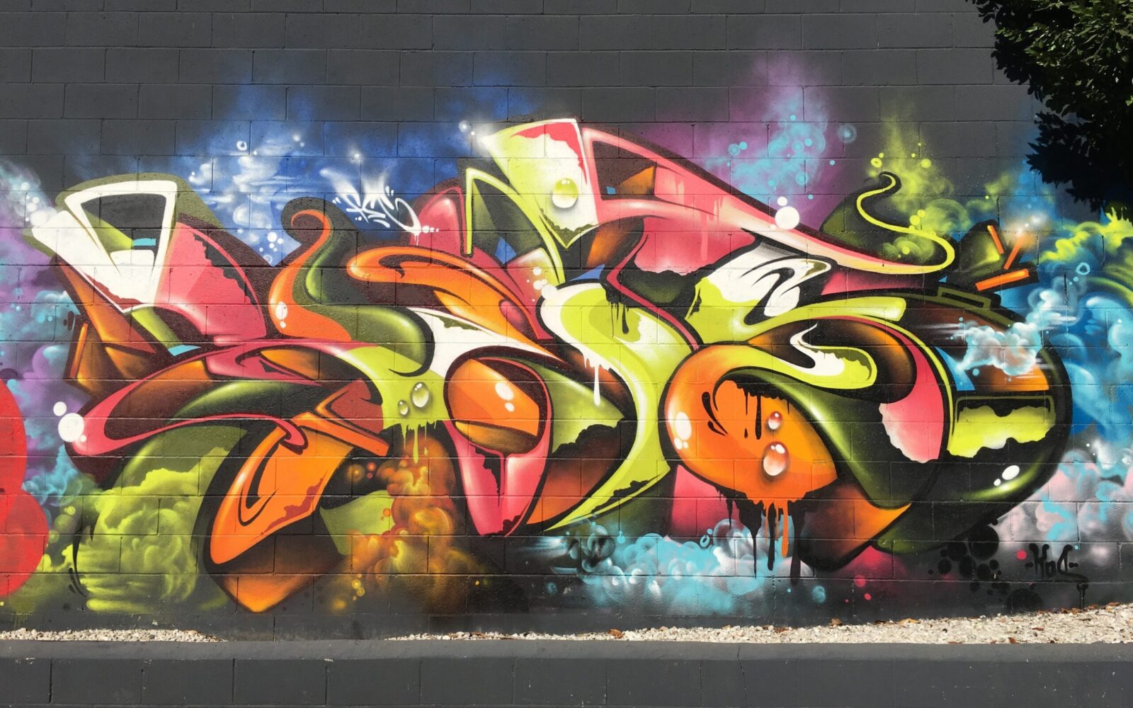Wildstyle graffiti burner by VERN on South Pasadena Avenue, Pasadena, 2016