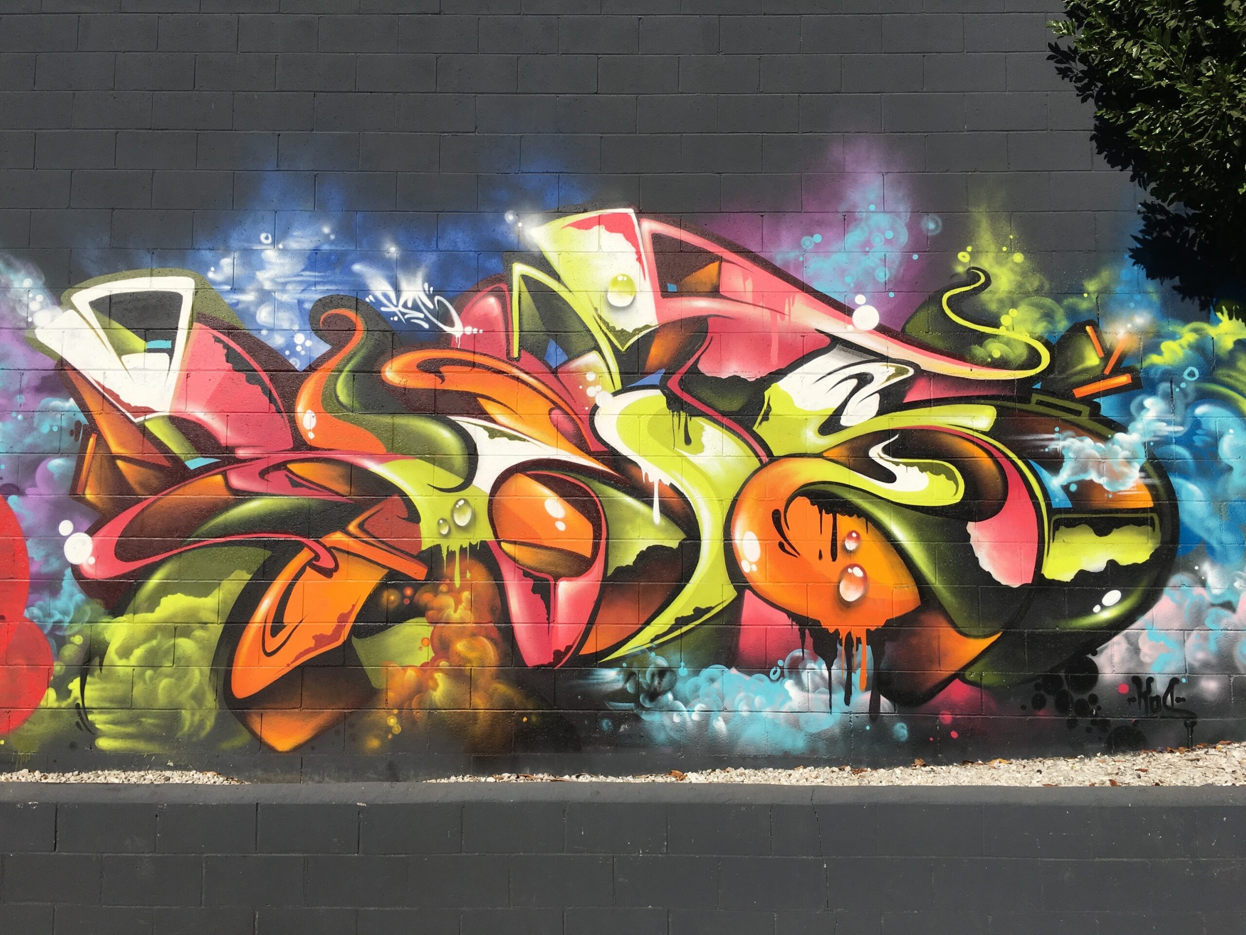 Wildstyle graffiti burner by VERN on South Pasadena Avenue, Pasadena, 2016