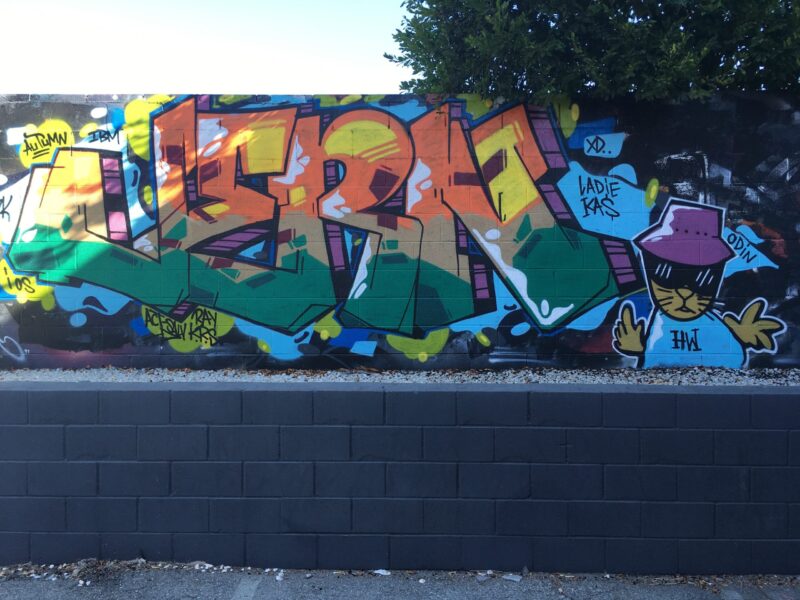 Wildstyle burner graffiti by ULTRA and ZARS on South Pasadena Avenue, Pasadena, 2016